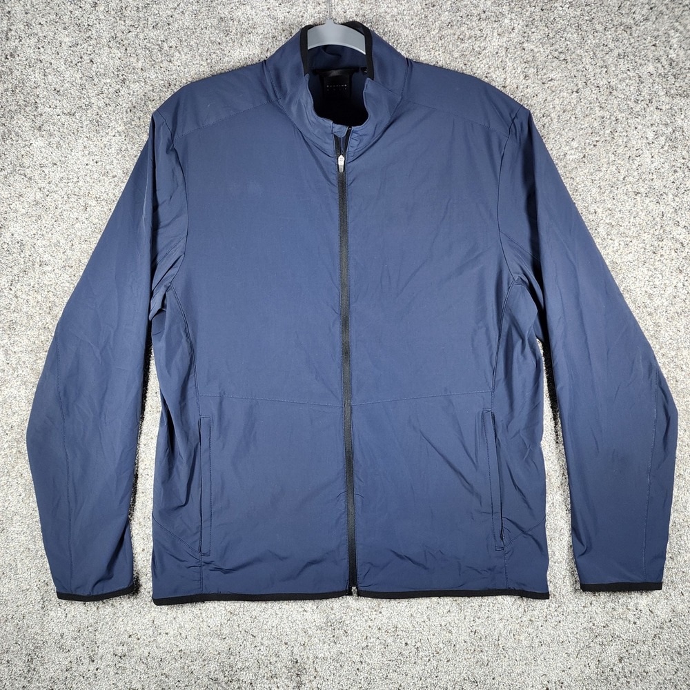 Dunning Golf Jacket Mens Medium Blue Full Zip Stretch Lightweight EUC MSRP $198